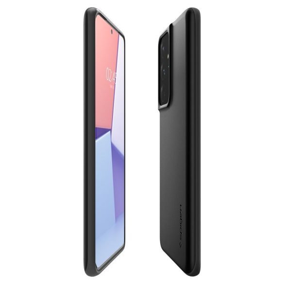 Samsung Galaxy S21 Ultra 5G SM-G998, Műanyag hátlap védőtok, Spigen Thin Fit, fekete