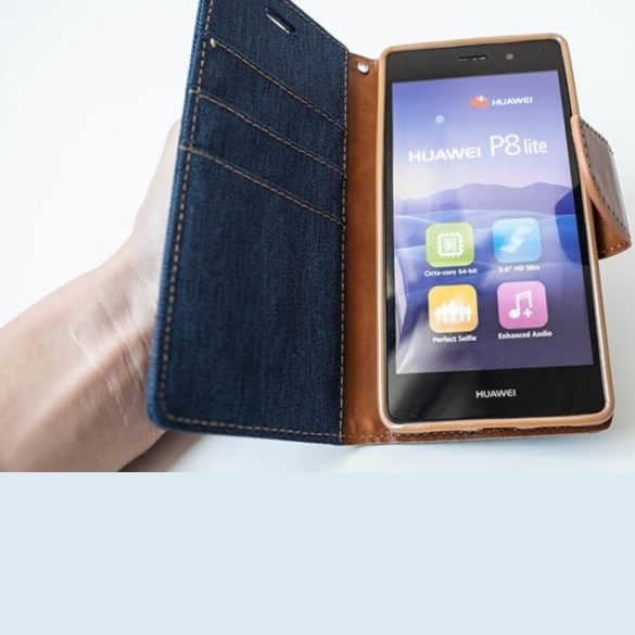 Samsung Galaxy A52 / A52 5G / A52s 5G SM-A525F / A526B / A528B, Oldalra nyíló tok, stand, Canvas Book, sötétkék