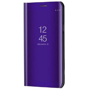 Samsung Galaxy Xcover Pro SM-G715F, Oldalra nyíló tok, hívás mutatóval, Smart View Cover, lila (utángyártott)