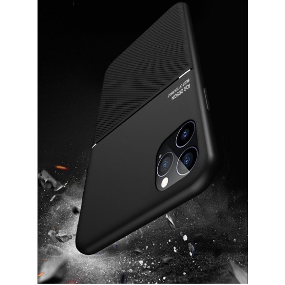 Samsung Galaxy S20 / S20 5G SM-G980 / G981, Szilikon tok, közepesen ütésálló, mágneses tartóval kompatibilis, karbon minta, Wooze Carbon, fekete