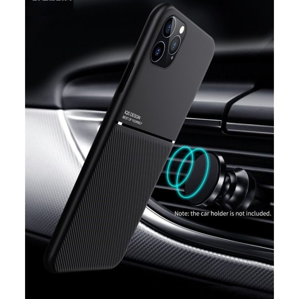 Samsung Galaxy M31 SM-M315F, Szilikon tok, közepesen ütésálló, mágneses tartóval kompatibilis, karbon minta, Wooze Carbon, piros