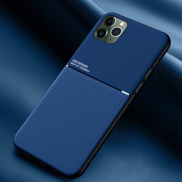 Huawei Honor 30, Szilikon tok, közepesen ütésálló, mágneses tartóval kompatibilis, karbon minta, Wooze Carbon, sötétkék