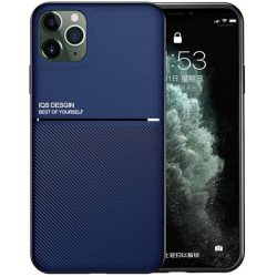   Huawei Honor V30 / V30 Pro, Szilikon tok, közepesen ütésálló, mágneses tartóval kompatibilis, karbon minta, Wooze Carbon, sötétkék