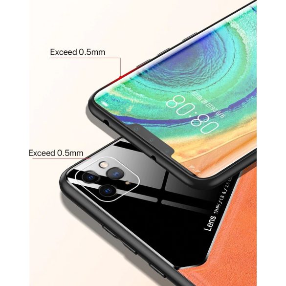 Huawei Honor 9A, Szilikon tok, bőr és plexi hátlap, közepesen ütésálló, mágneses tartóval kompatibilis, Wooze Texture, narancssárga