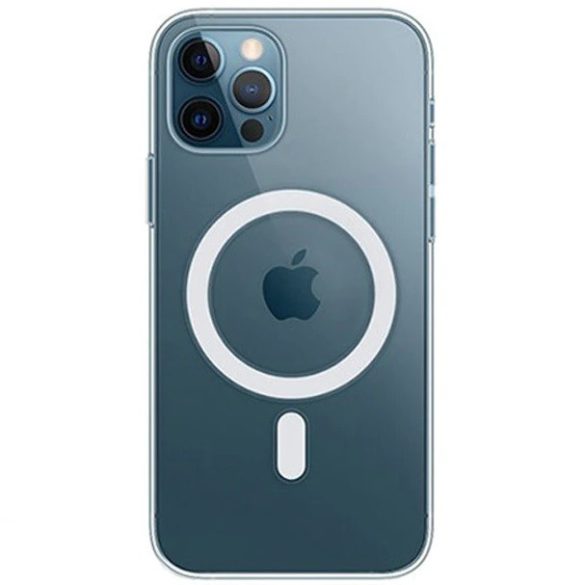 Apple iPhone 12 Mini, Szilikon tok, mágnes gyűrűvel, MagSafe töltővel kompatibilis, Wooze Magsafe Case, átlátszó