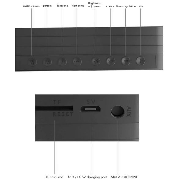 Rádiós hangszóró és ébresztőóra, bluetooth v5.0, LED kijelző, microSD kártyaolvasó, fm rádió, 3.5mm, Wooze Sunrise, piros