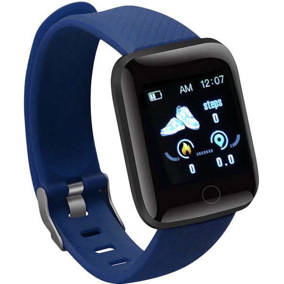Bluetooth okosóra, aktivitást mérő, v4.0, TFT kijelző, IP67, Wooze Stay Active Smart Watch, sötétkék