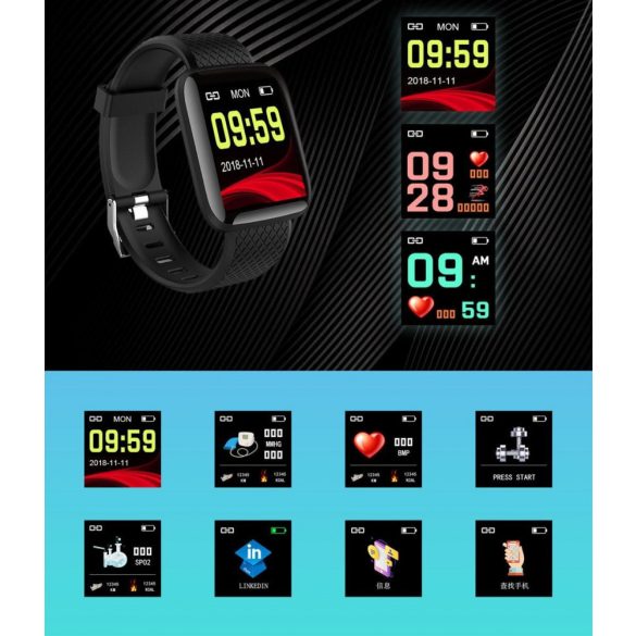 Bluetooth okosóra, aktivitást mérő, v4.0, TFT kijelző, IP67, Wooze Stay Active Smart Watch, zöld