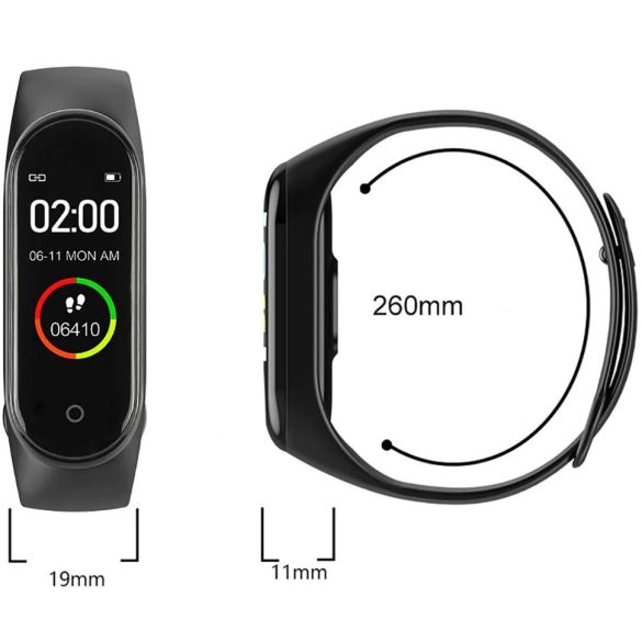 Bluetooth csuklópánt, aktivitást mérő karkötő, v4.0, TFT kijelző, IP67, Wooze Classic Smart Watch, sötétkék