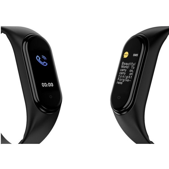 Bluetooth csuklópánt, aktivitást mérő karkötő, v4.0, TFT kijelző, IP67, Wooze Classic Smart Watch, sötétkék