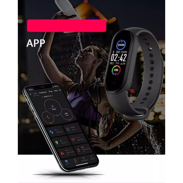 Bluetooth csuklópánt, aktivitást mérő karkötő, v4.0, TFT kijelző, IP67, Wooze Classic Smart Watch, világoskék