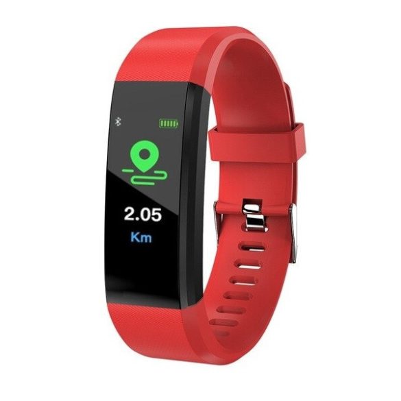 Bluetooth csuklópánt, aktivitást mérő karkötő, v4.0, TFT kijelző, IP67, Wooze Walk Together Smart Watch, piros