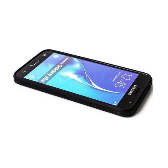 Samsung Galaxy A22 5G SM-A226B, Szilikon tok, közepesen ütésálló, szálcsiszolt, karbon minta, fekete