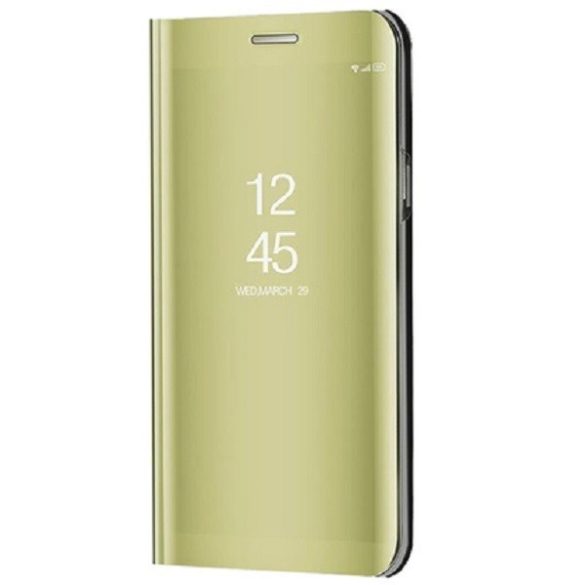 Samsung Galaxy A22 4G SM-A225F, Oldalra nyíló tok, hívás mutatóval, Smart View Cover, arany (utángyártott)