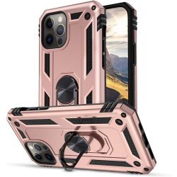   Xiaomi Redmi 10X 5G / 10X Pro 5G, Műanyag hátlap védőtok, közepesen ütésálló, szilikon belső, telefontartó gyűrű, Defender, vörösarany