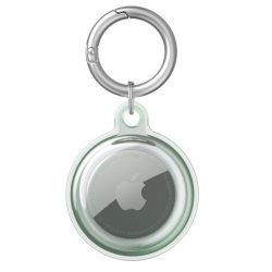   Apple AirTag szilikon tok, karabíner, Wooze AirTag Bubble, átlátszó/zöld