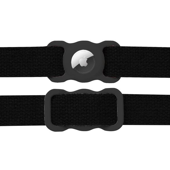 Apple AirTag szilikon tok, nyakörvre helyezhető, Wooze AirTag Pet Guard, fekete