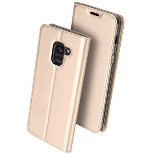 Huawei Mate 30 Lite, Oldalra nyíló tok, stand, Dux Ducis, arany