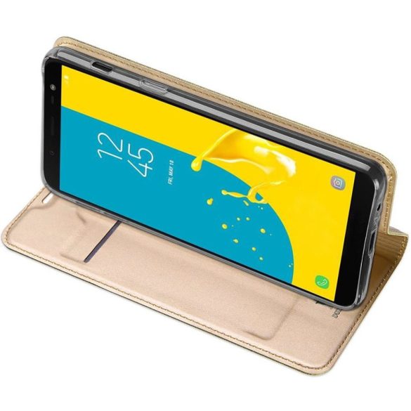 Samsung Galaxy A03s SM-A037F, Oldalra nyíló tok, stand, Dux Ducis, arany