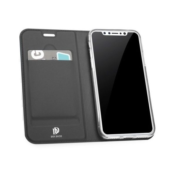 Samsung Galaxy Note 20 Ultra / 20 Ultra 5G SM-N985 / N986, Oldalra nyíló tok, stand, Dux Ducis, sötétszürke