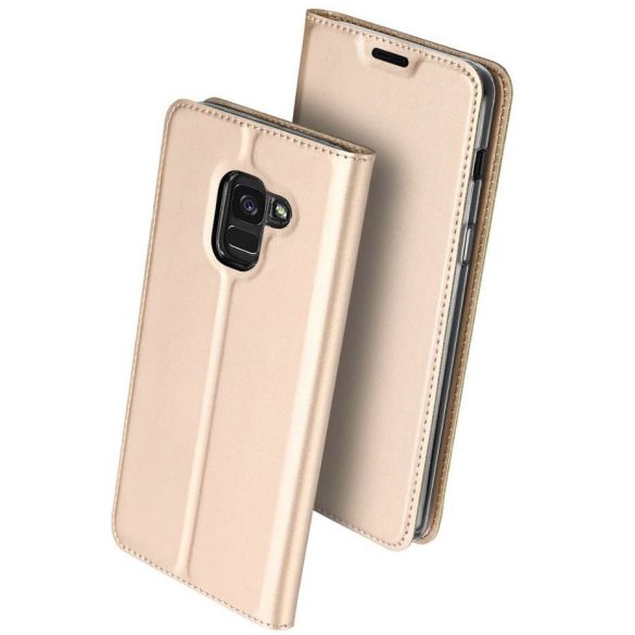 Xiaomi Redmi Note 10 / Note 10S / Poco M5s, Oldalra nyíló tok, stand, Dux Ducis, arany