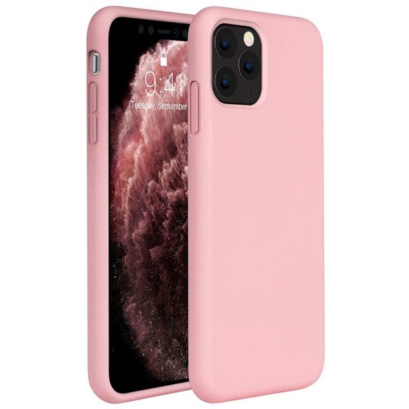 Apple iPhone 12 Mini, Szilikon tok, Wooze Liquid Silica Gel, rózsaszín