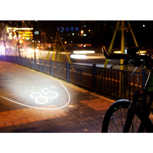 Univerzális kerékpáros / biciklis lámpa + duda, kormányra szerelhető, vízálló, Wooze Day and Night, fekete