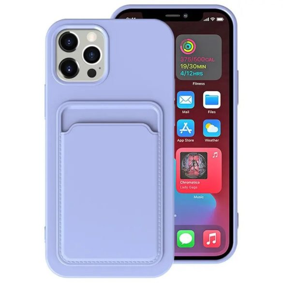 Apple iPhone 7 / 8 / SE (2020) / SE (2022), Szilikon tok, kártyatartóval, Wooze Card Slot, lila