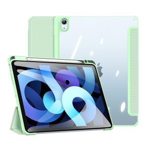 Apple iPad Air (2020 / 2022) / iPad Air 11 (2024), mappa tok, Smart Case, légpárnás sarok, közepesen ütésálló, Apple Pencil tartóval, átlátszó hátlap, Dux Ducis Toby, zöld