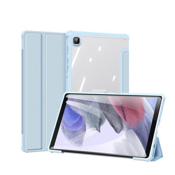 Samsung Galaxy Tab A7 Lite 8.7 SM-T220 / T225, mappa tok, Trifold, légpárnás sarok, közepesen ütésálló, átlátszó hátlap, Dux Ducis Toby, kék