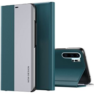 Huawei P30 Pro, Oldalra nyíló tok, stand, Wooze Silver Line, sötétzöld