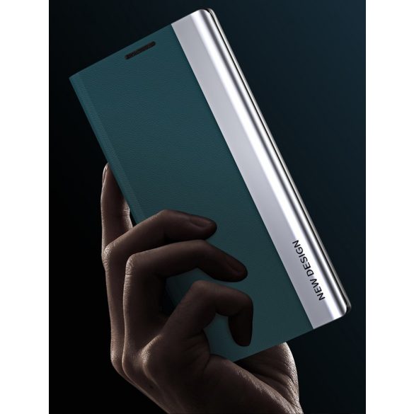 Samsung Galaxy Note 20 / 20 5G SM-N980 / N981, Oldalra nyíló tok, stand, Wooze Silver Line, sötétkék