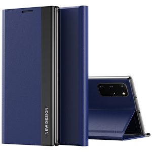 Xiaomi Redmi 9, Oldalra nyíló tok, stand, Wooze Silver Line, sötétkék