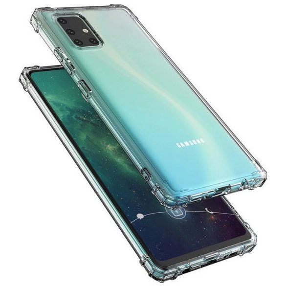 Samsung Galaxy A01 Core SM-A013F, Szilikon tok, légpárnás sarok, Wooze Silicone Armor, átlátszó