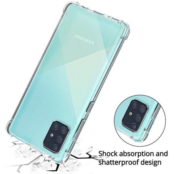 Samsung Galaxy A41 SM-A415F, Szilikon tok, légpárnás sarok, Wooze Silicone Armor, átlátszó