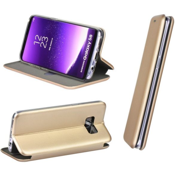 Samsung Galaxy A03s SM-A037F, Oldalra nyíló tok, stand, Forcell Elegance, arany