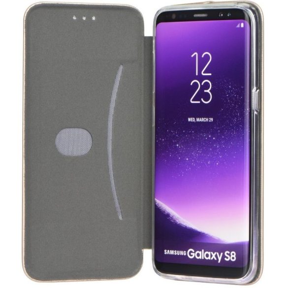 Samsung Galaxy A03s SM-A037F, Oldalra nyíló tok, stand, Forcell Elegance, szürke