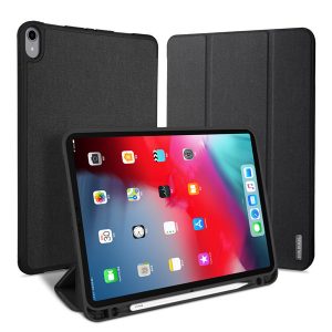 Apple iPad Pro 12.9 (2018), mappa tok, Smart Case, Apple Pencil tartóval, Dux Ducis Domo, fekete