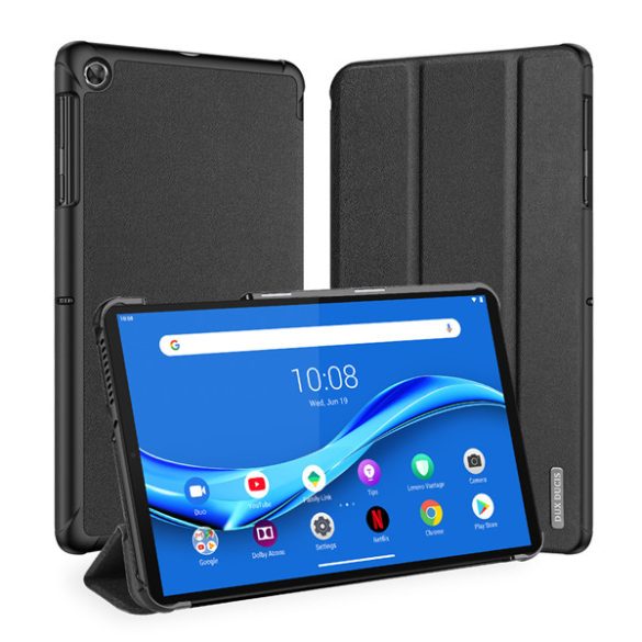 Lenovo Tab M10 Plus (10.3) TB-X606F, mappa tok, Trifold, Dux Ducis Domo, fekete