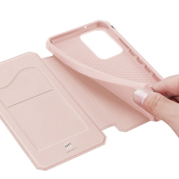 Apple iPhone 11 Pro Max, Oldalra nyíló tok, stand, Dux Ducis Skin X, rózsaszín
