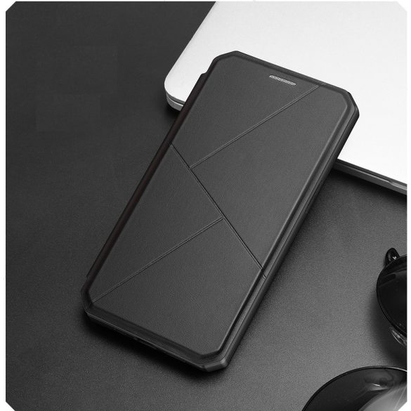 Apple iPhone 12 Pro Max, Oldalra nyíló tok, stand, Dux Ducis Skin X New, fekete