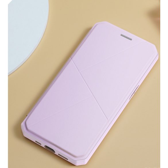 Apple iPhone 12 Pro Max, Oldalra nyíló tok, stand, Dux Ducis Skin X New, rózsaszín
