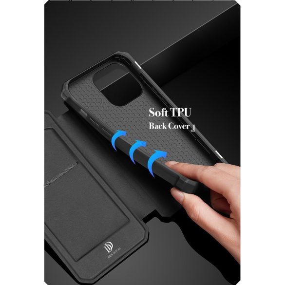 Huawei P Smart (2020), Oldalra nyíló tok, stand, Dux Ducis Skin X New, fekete