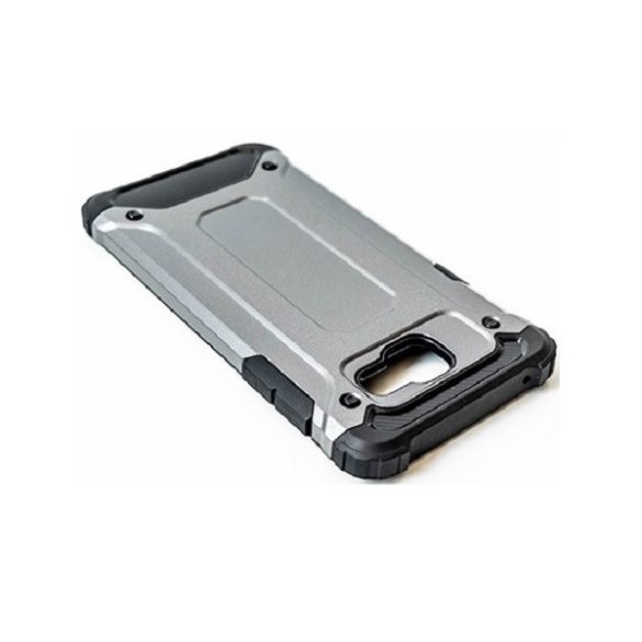 Apple iPhone 13 Pro Max, Műanyag hátlap védőtok, Defender, fémhatású, ezüst