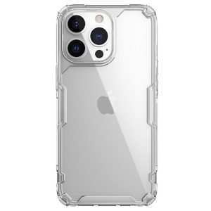 Apple iPhone 13 Pro Max, Szilikon tok, műanyag hátlap, ultravékony, Nillkin Nature Pro, átlátszó