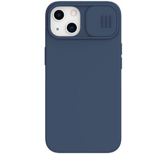 Apple iPhone 13, Szilikon tok, közepesen ütésálló, kamera védelem, Nillkin CamShield Silky, kék