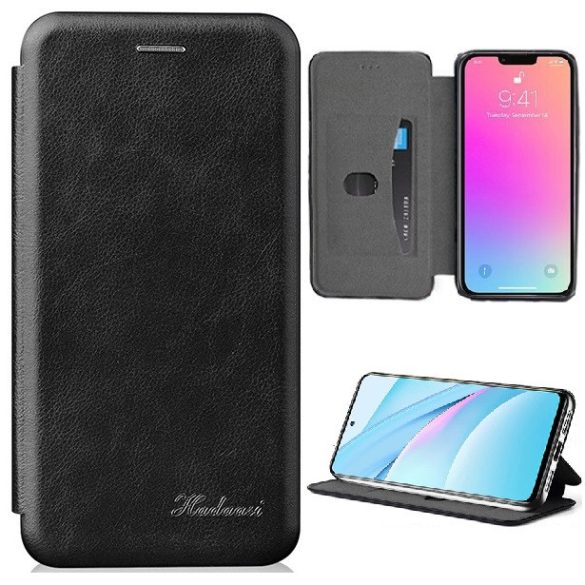 Huawei P Smart (2021), Oldalra nyíló tok, stand, Wooze Protect And Dress Book, fekete