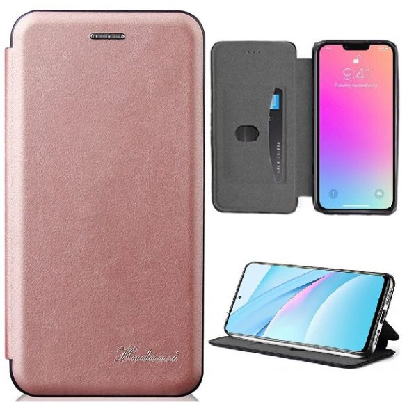 Huawei P Smart (2021), Oldalra nyíló tok, stand, Wooze Protect And Dress Book, vörösarany