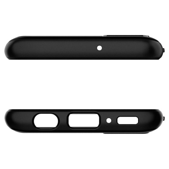 Apple iPhone 13 Mini, Szilikon tok, Spigen Rugged Armor, karbon minta, fekete