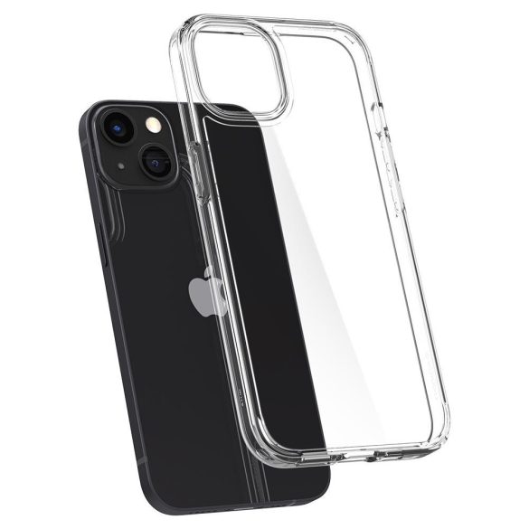 Apple iPhone 13 Mini, Műanyag hátlap védőtok + szilikon keret, Spigen Ultra Hybrid, átlátszó
